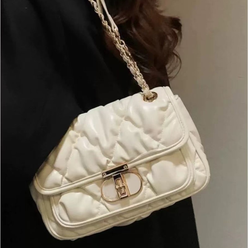 Luxury Bags Quiet - Elegancka plisowana torebka na łańcuszku, damska,