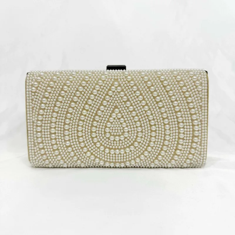 Luxury Bags White - Torebki ślubne luksusowe białe perłowe kopertówki